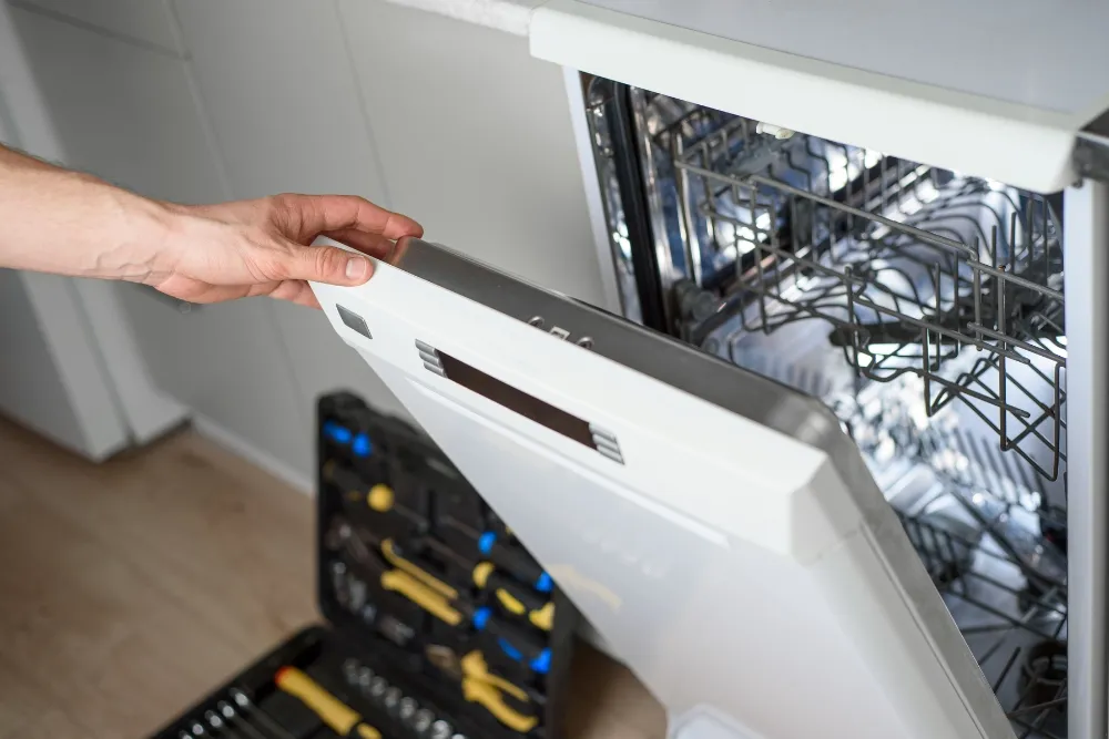 Freestanding dishwasher repair to fix noise and vibration